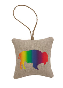 Rainbow Buffalo Pride Mini Ornament